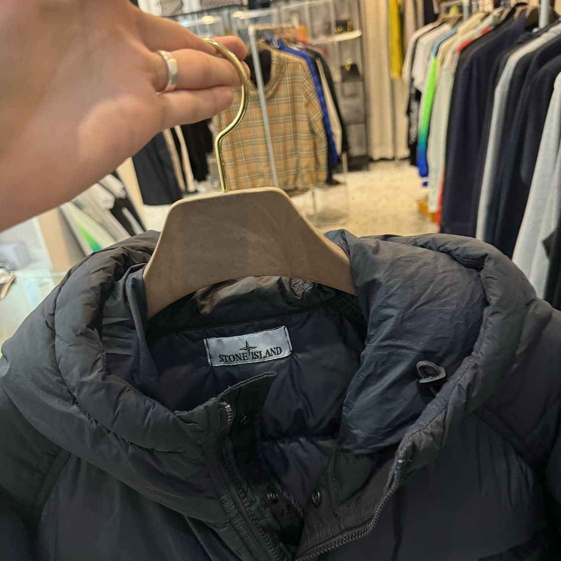 [ XXL ] 23FW 스톤아일랜드 가먼트다잉 크링클랩스 패딩 블랙 상품이미지3