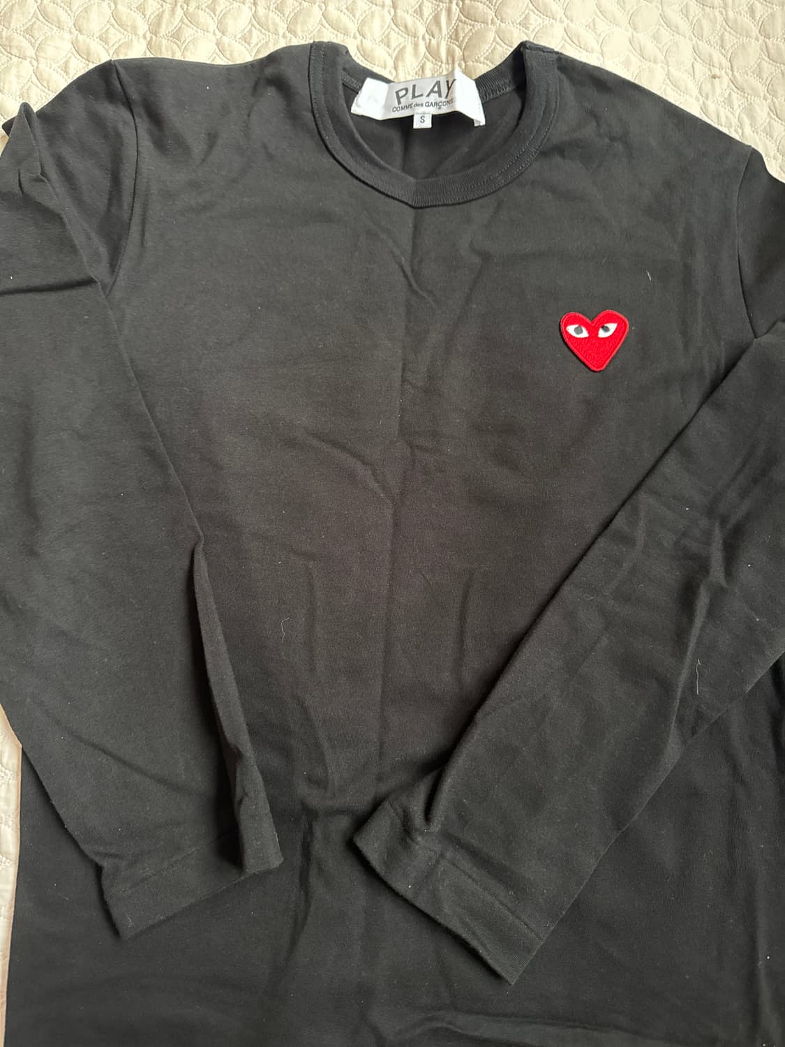 꼼데가르송 블랙 긴팔티셔츠 S 상품이미지2
