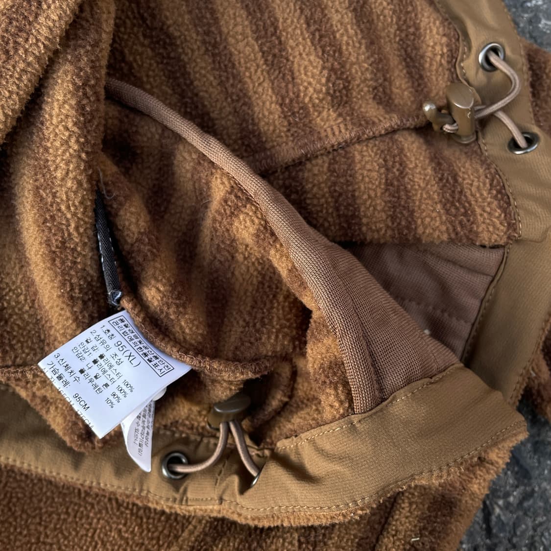 노스페이스 대대장 초코 브라운 스트라이프 여성 후리스 자켓 XL 상품이미지7