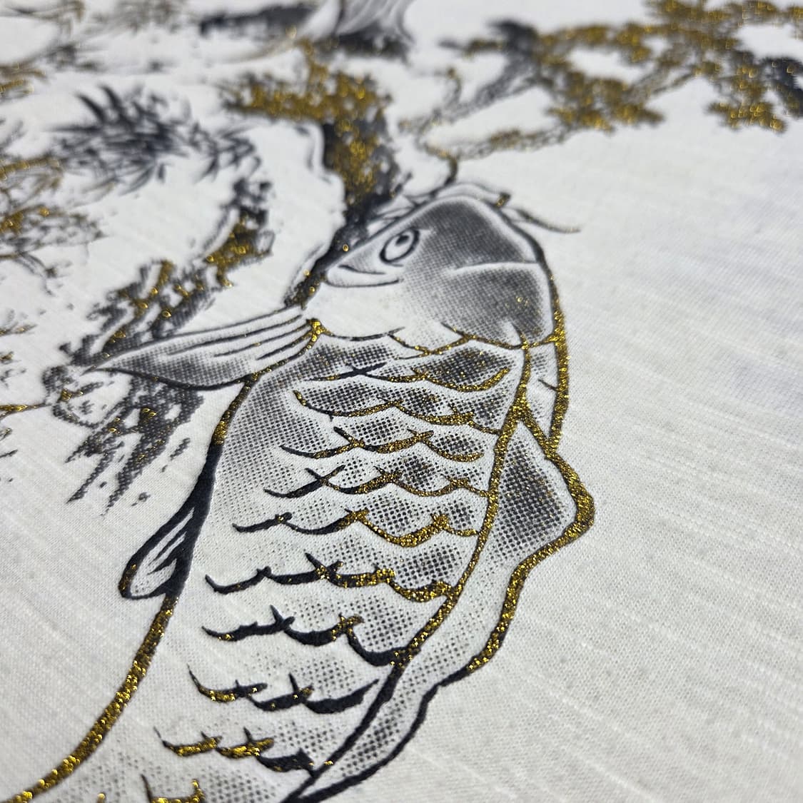 일본 빈티지 히피 잉어 프린팅 긴팔 티셔츠 상품이미지4