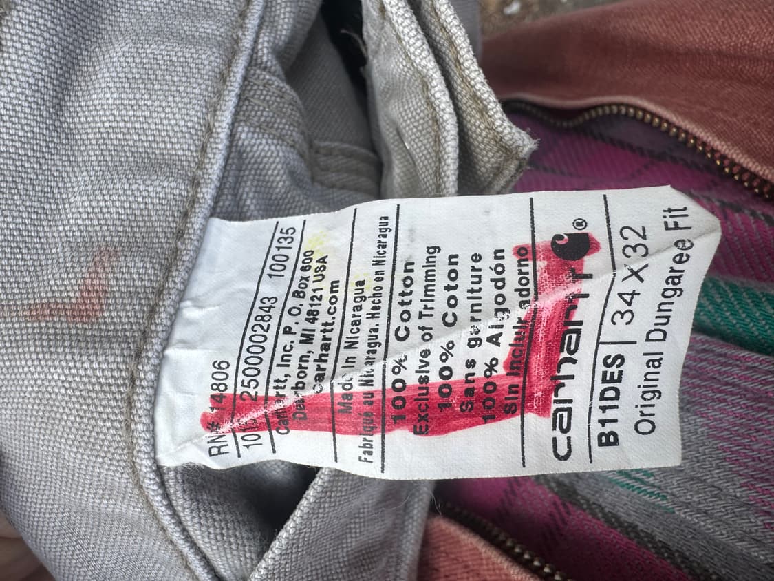 칼하트 빈티지 b11 des 하드페이딩 카펜터 싱글니 워크 팬츠 상품이미지7