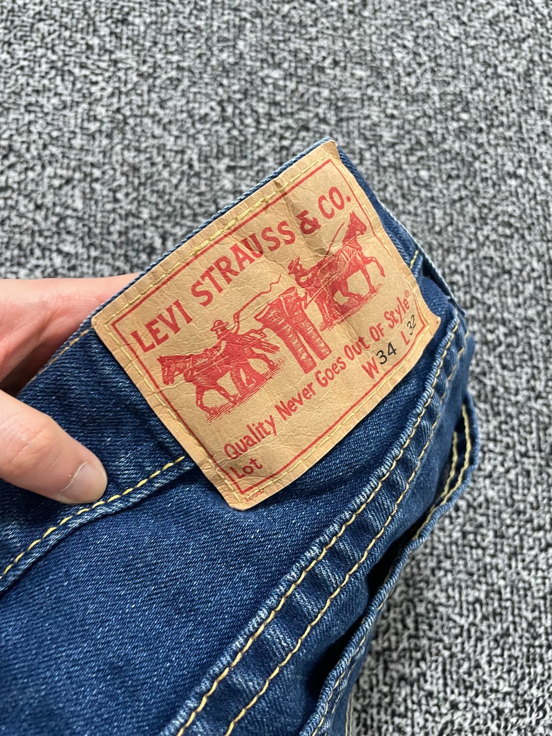 빈티지9. 리바이스 리얼 루즈 타입1 청바지 데님팬츠 중청 상품이미지4