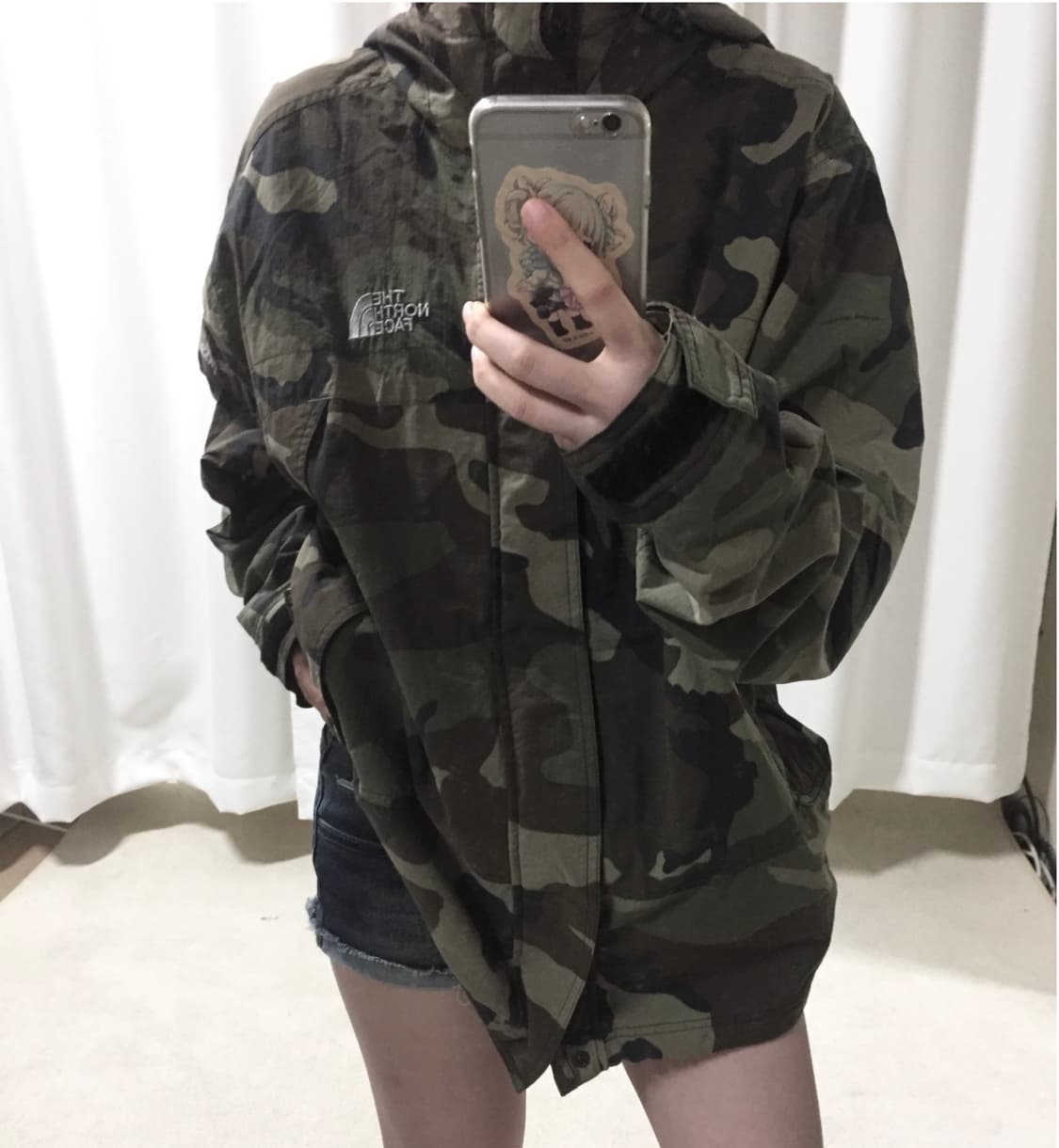 노스페이스 카모 밀리터리 후드 바람막이 자켓 상품이미지1