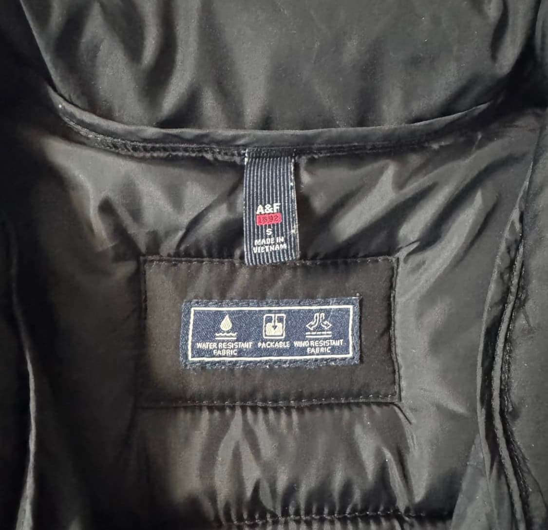 여성 아베크롬비 일본빈티지 경량패딩 빈티지패딩 블랙 상품이미지3