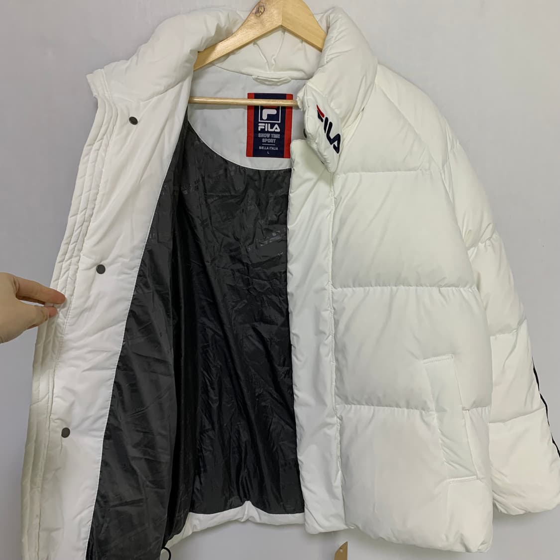 휠라 FILA 화이트 패딩 점퍼 빈티지 남녀공용 L 상품이미지7