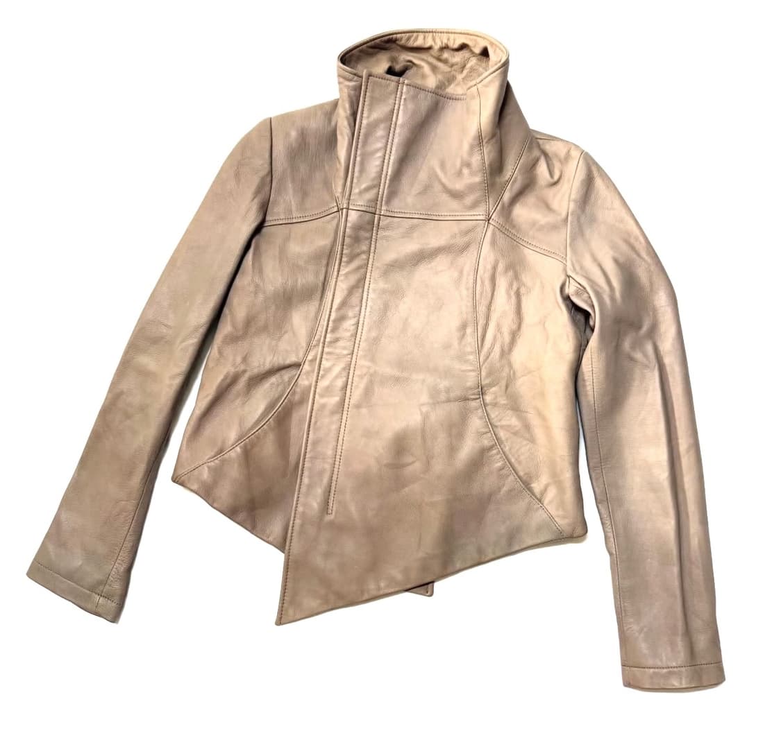 Haille - 하이넥 레더 자켓 상품이미지1