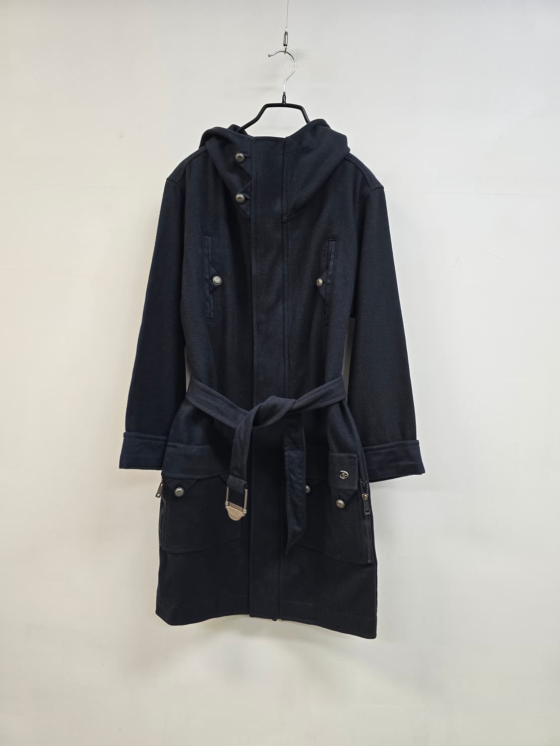 디젤 아카이브 벨티드 후드 울 코트 상품이미지2