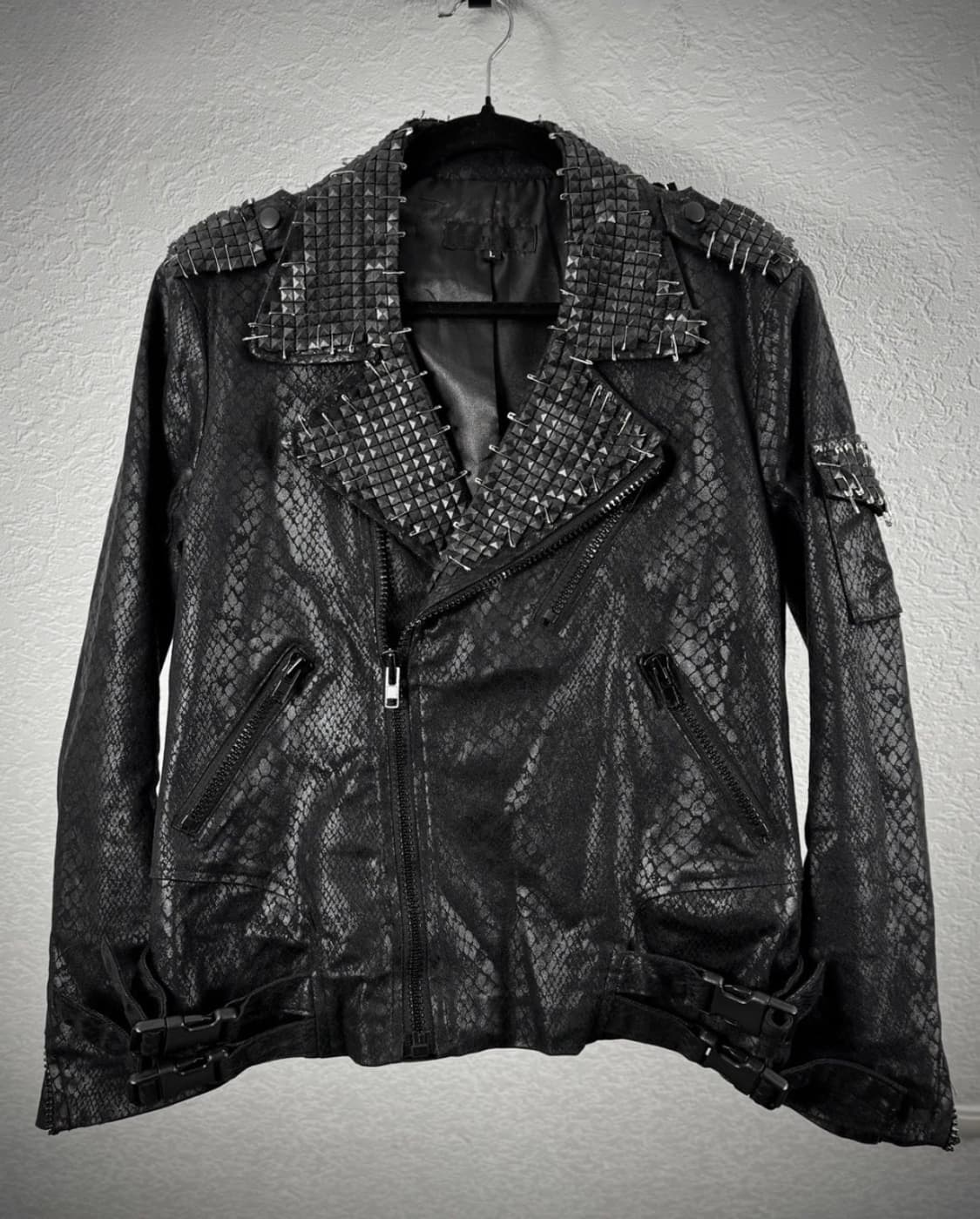 By The R 파이톤 왁스드 아머 바이커 자켓 L 상품이미지2