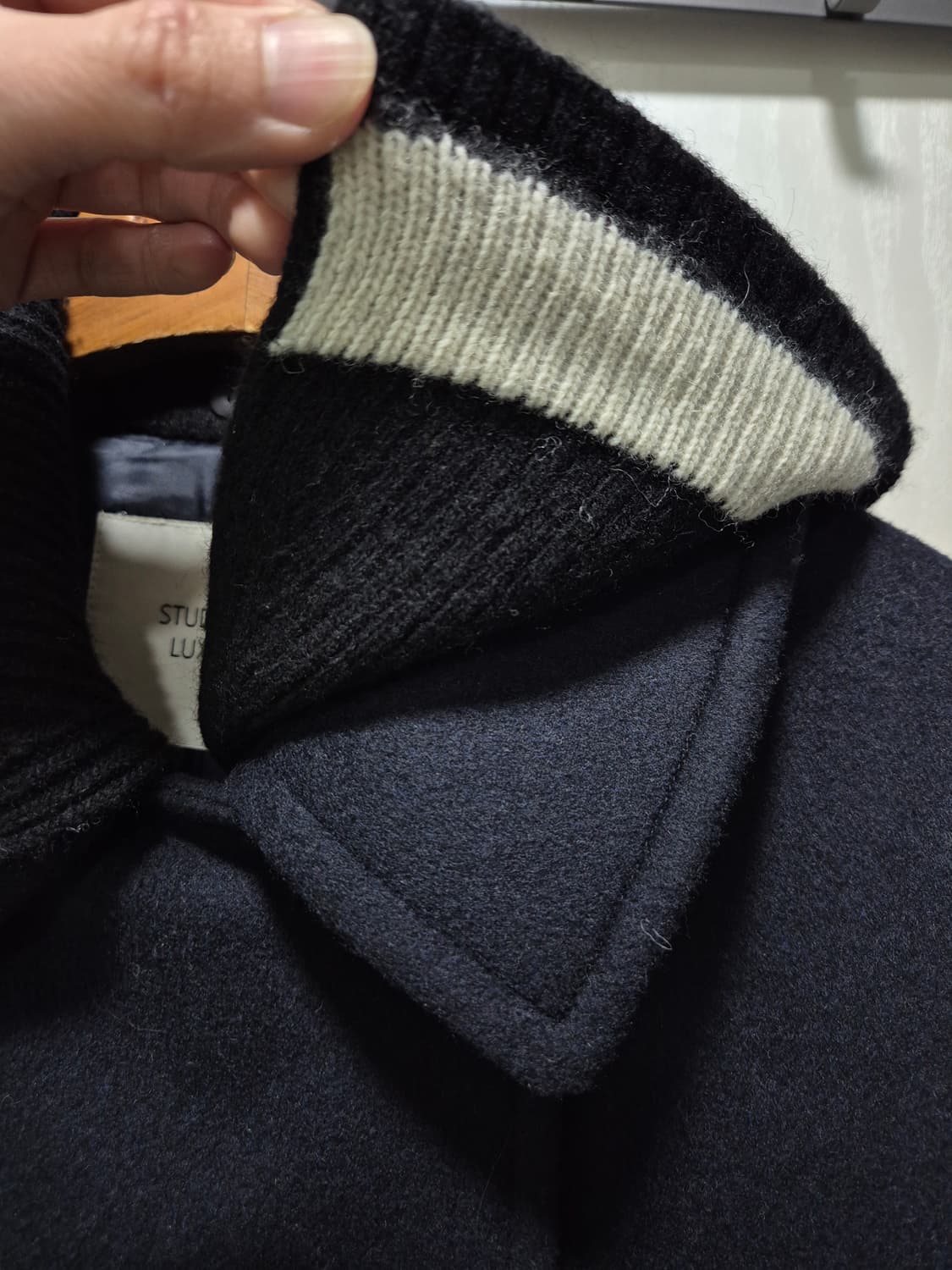 스튜디오럭스. 다크네이비 핸드메이드 코트 상품이미지6