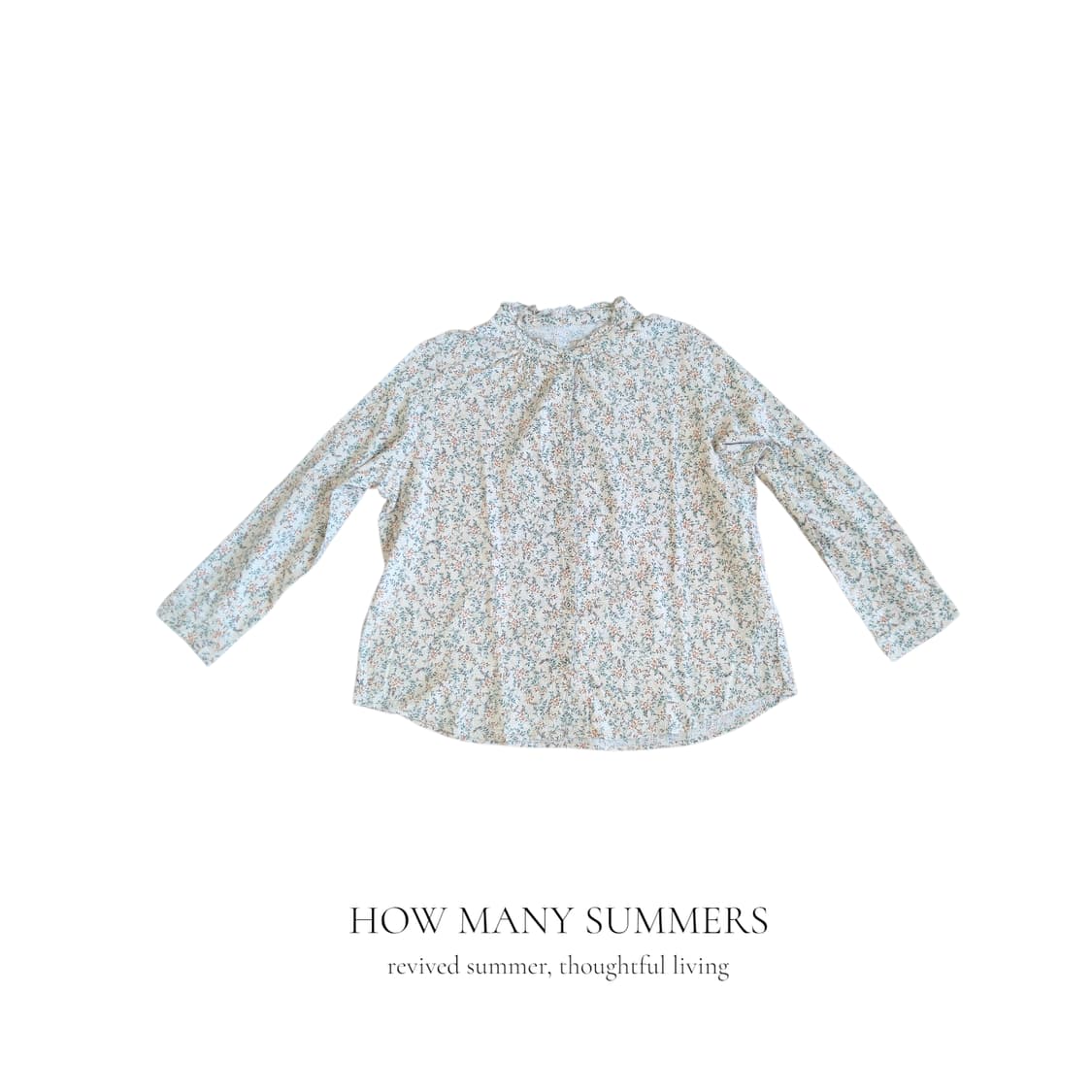 ​빈티지 잔꽃무늬 코튼 100% 블라우스 상품이미지1