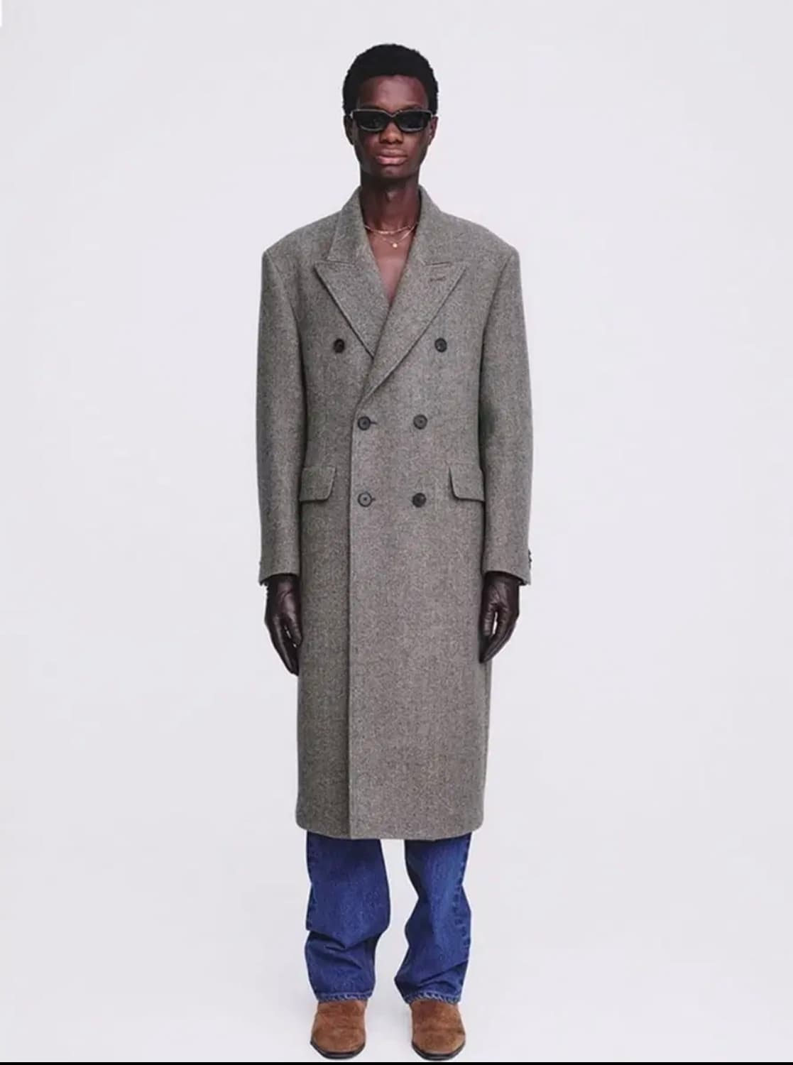 토니웩 23fw 헤링본 더블코트 상품이미지1