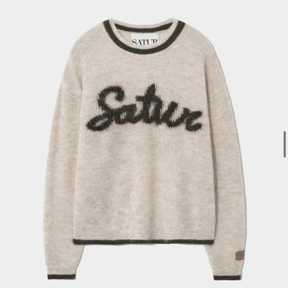satur 세터 라운드넥 모헤어 로고 니트 아이보리 상품이미지2