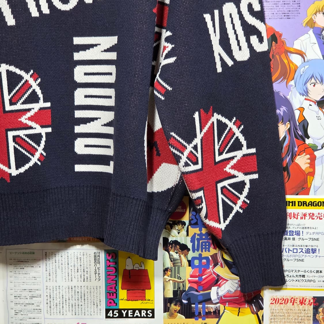 90'S 미치코 코시노 네이비 패턴 니트 상품이미지7