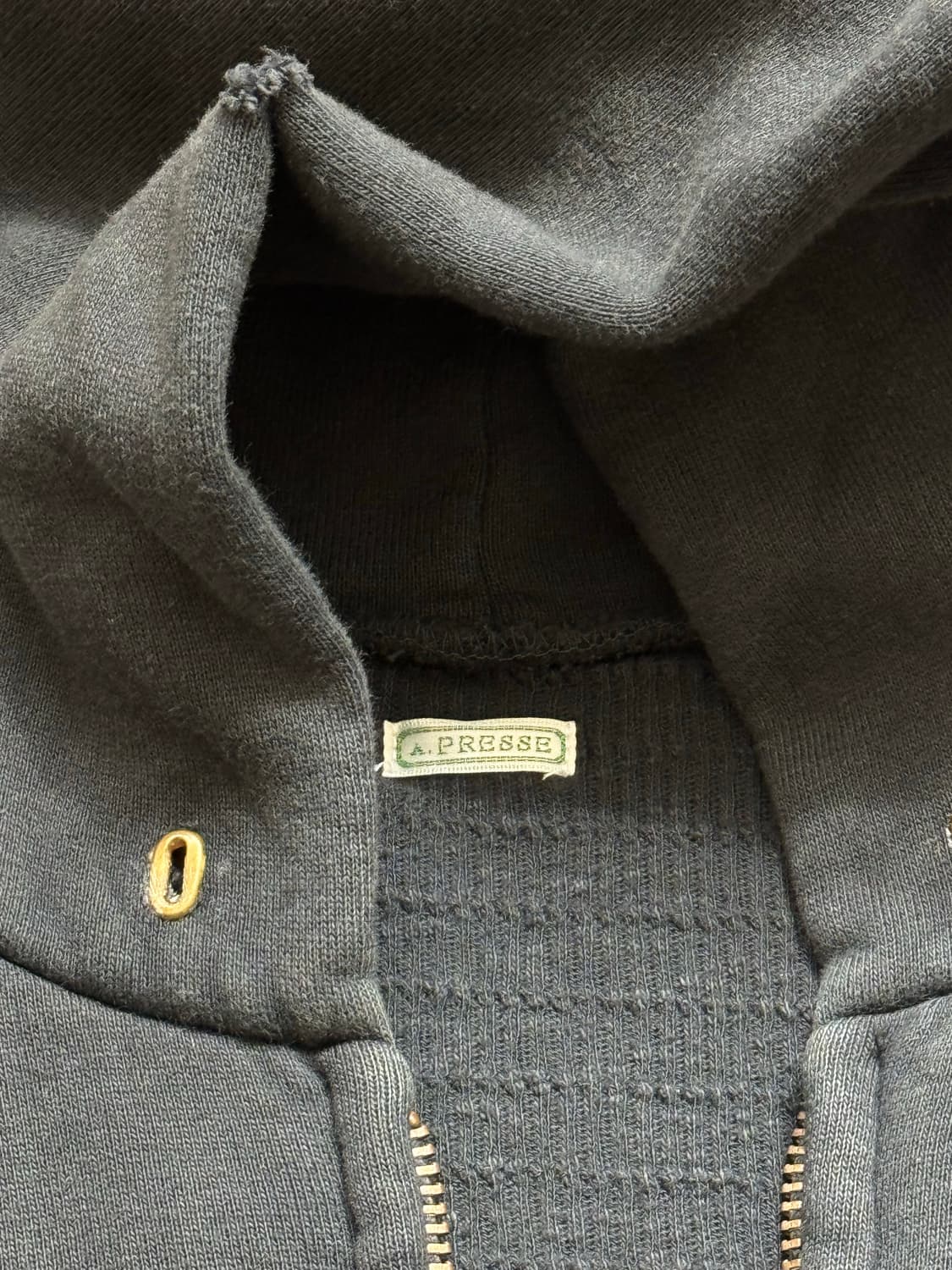 [5]아프레쎄 빈티지 집 스웨트 후드 네이비  25FW(AW) 상품이미지3