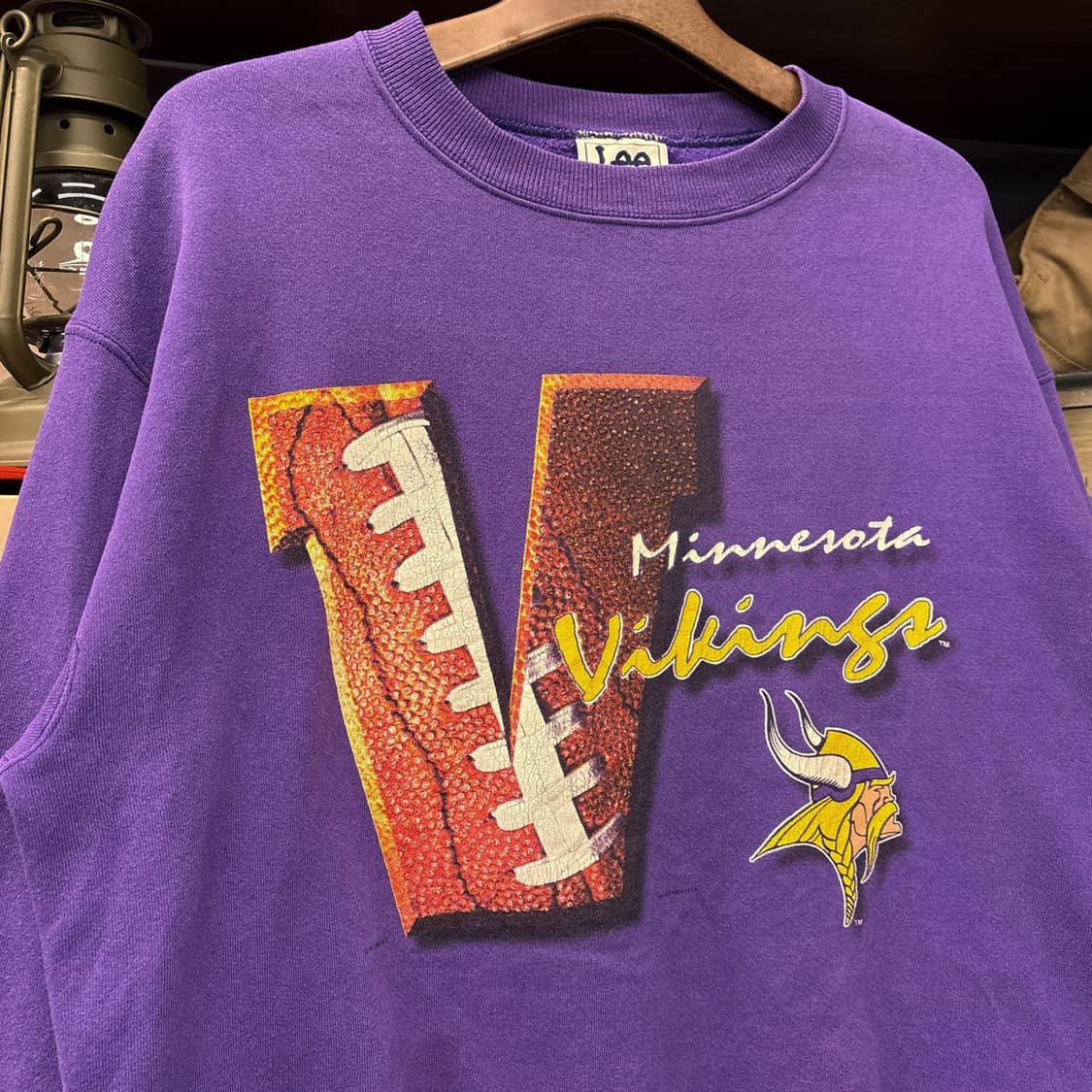 90s 리 스포츠 NFL 미네소타 바이킹스 퍼프 프린팅 스웻셔츠 N786 상품이미지3