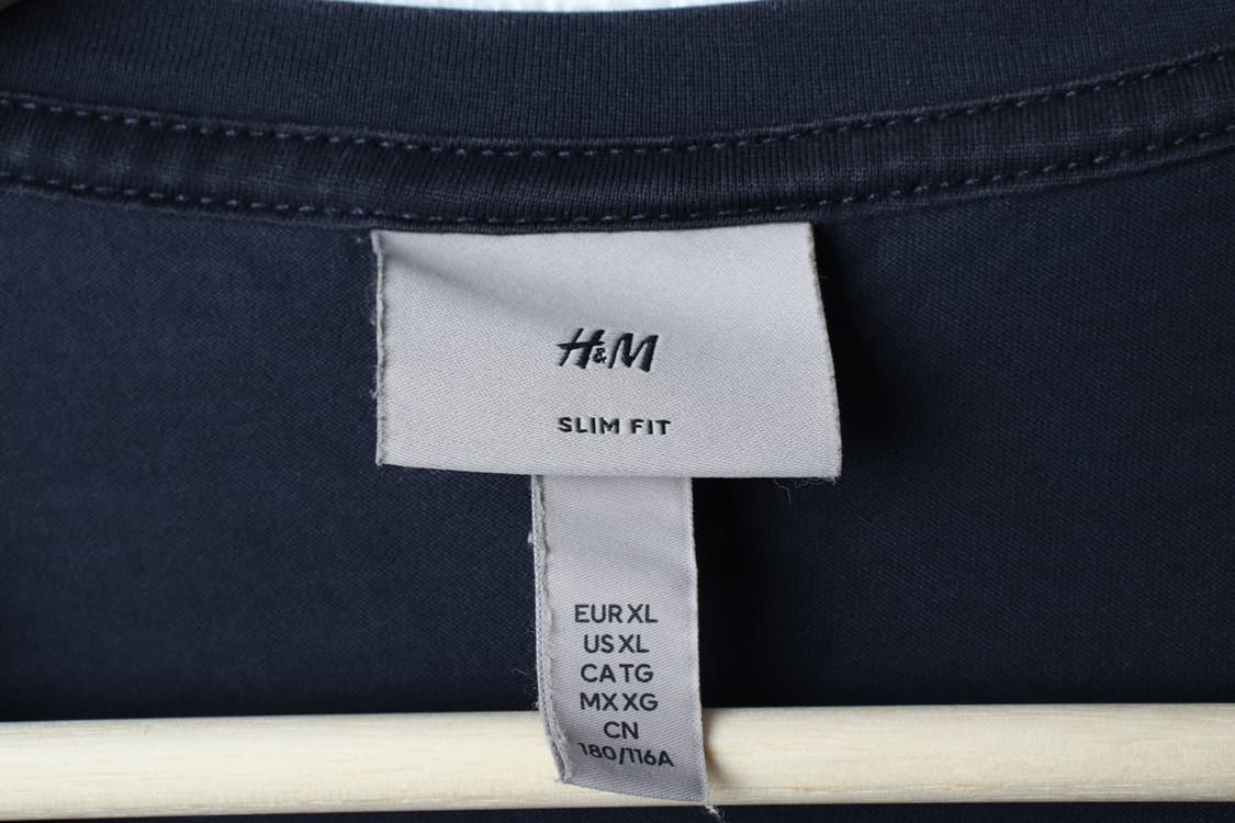 (2XL) 에이치앤엠 반팔 티셔츠 네이비 무지 기본-H31698 상품이미지5