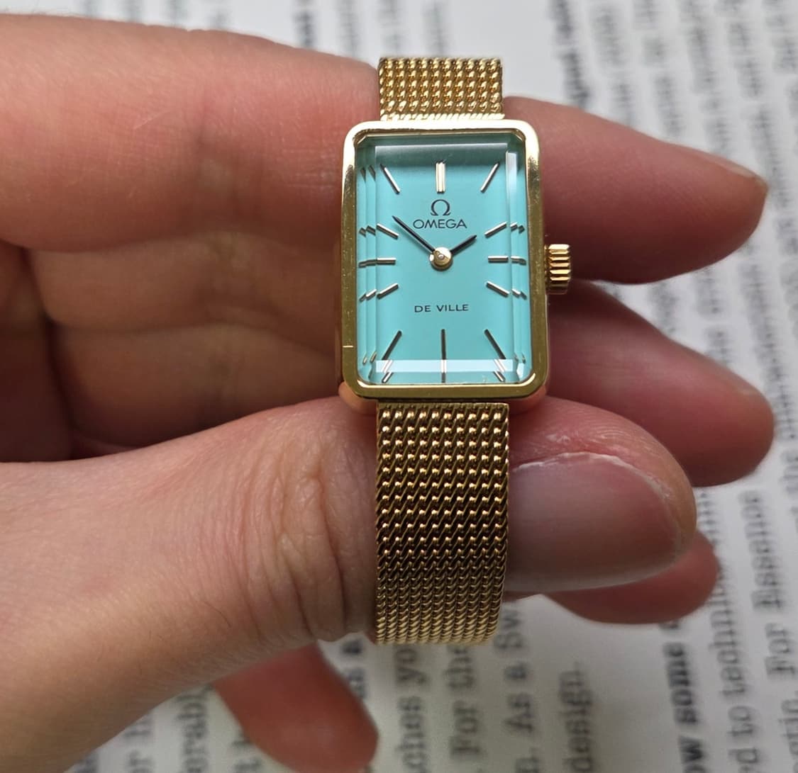 빈티지 오메가 드빌 탱크 민트 각유리 여성용 메쉬 브레이슬릿 ver. 상품이미지2