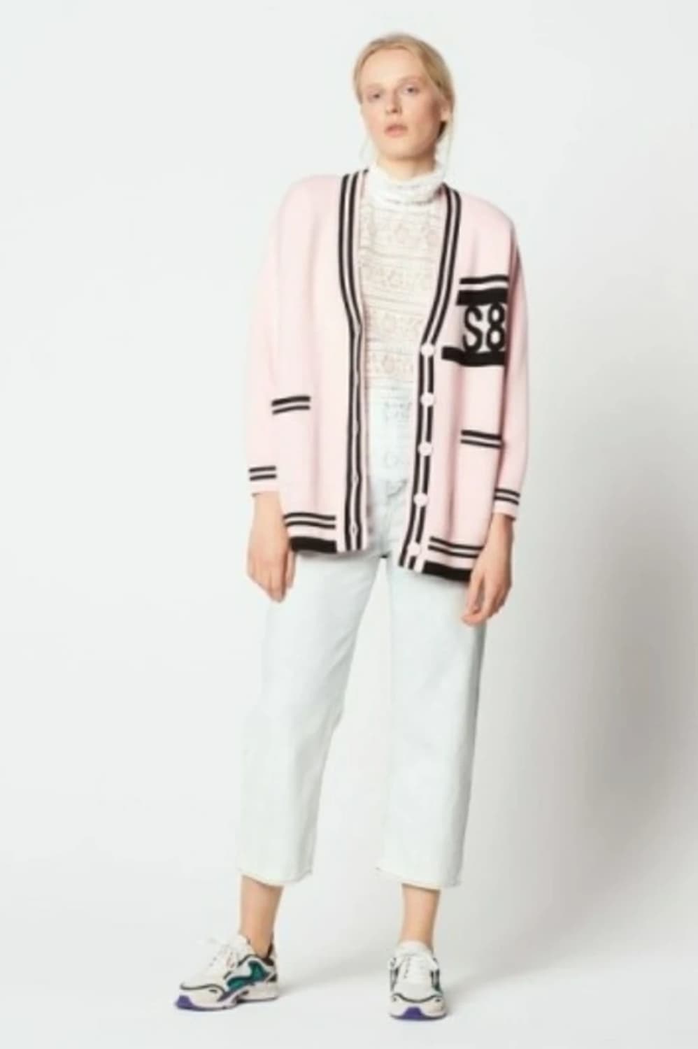 SANDRO 산드로 핑크 가디건 블라우스 F 상품이미지1