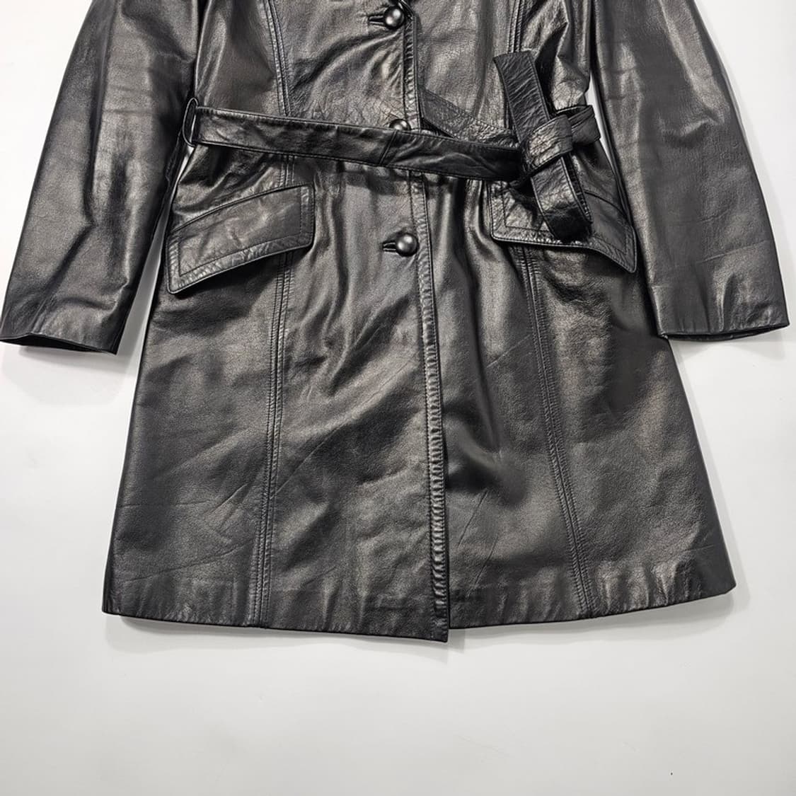 빈티지 소가죽 트렌치 코트 66 상품이미지4