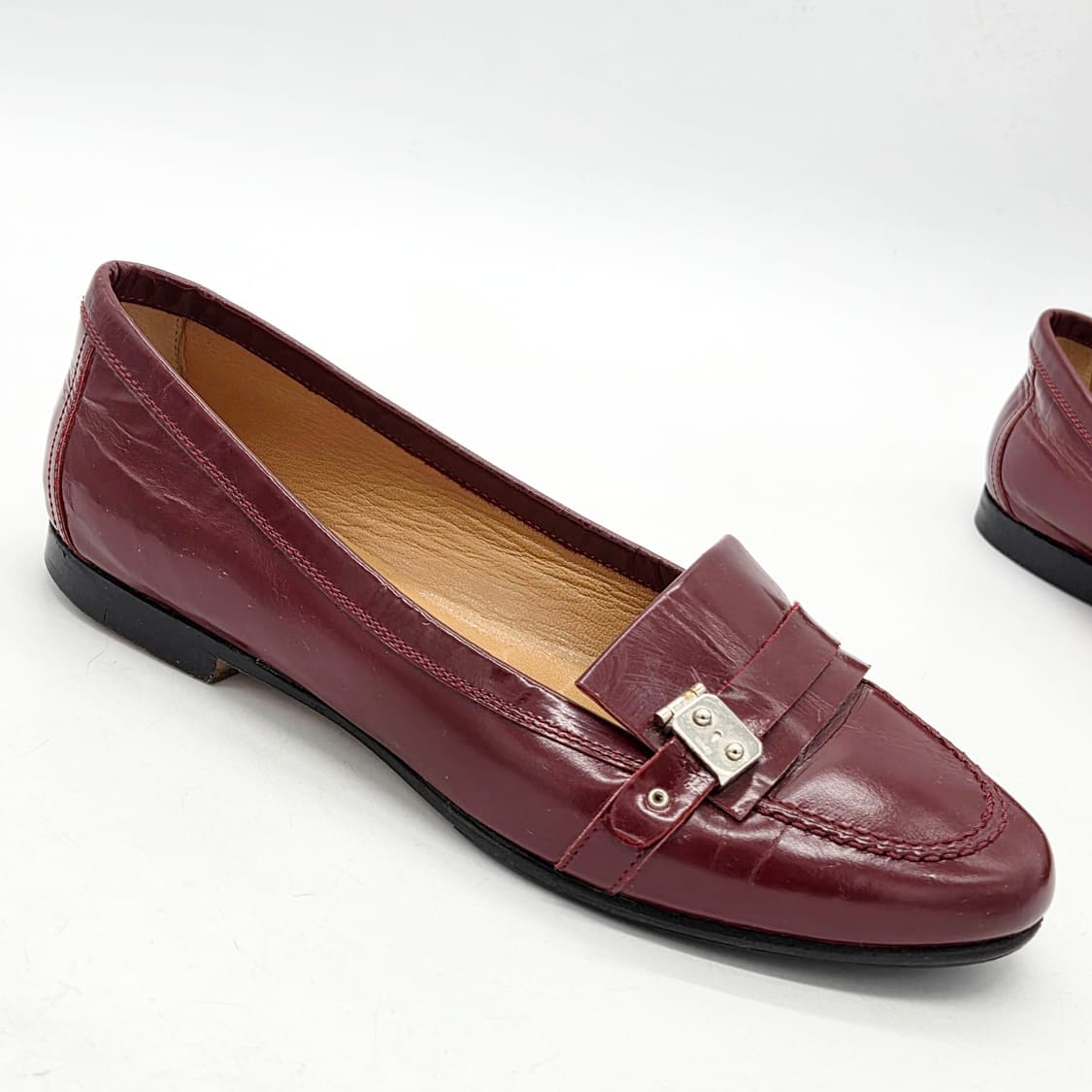 에르메스 우먼스 플랫 슈즈 버건디 (36) 상품이미지5