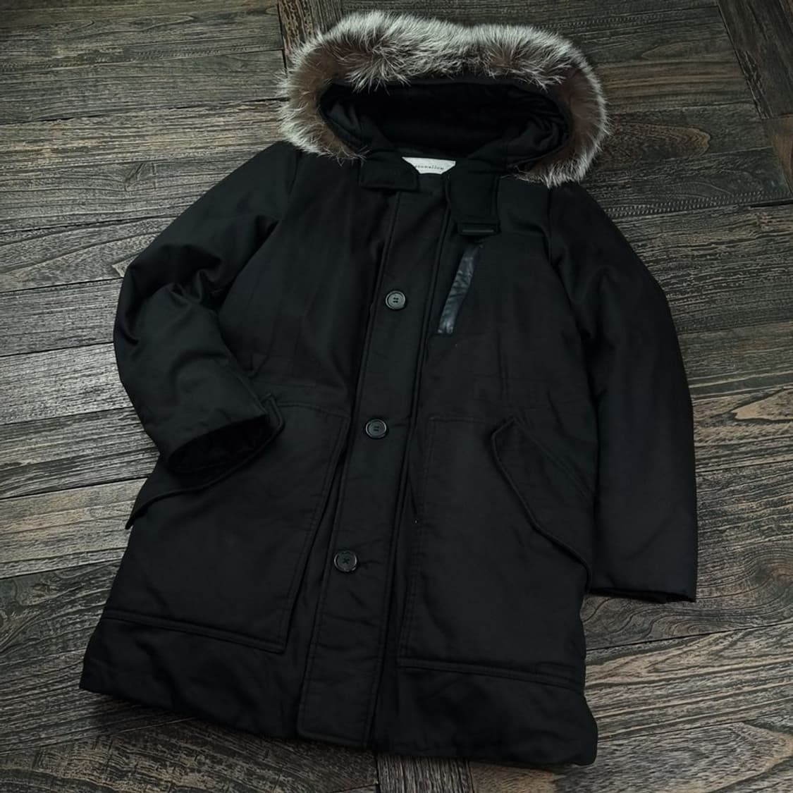 [커스텀멜로우] 폭스퍼 덕다운 야상 패딩 블랙 M17713 상품이미지1