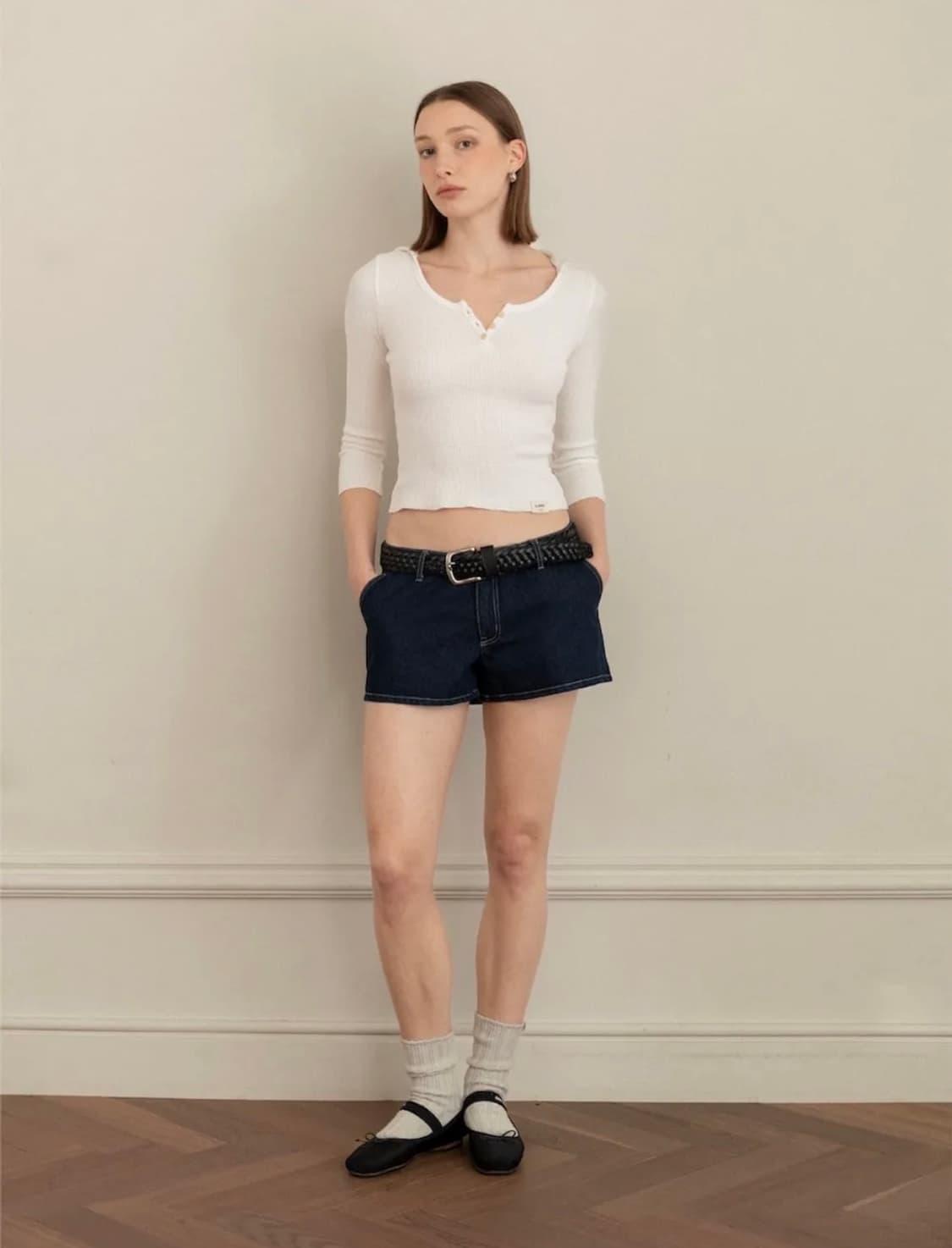 글로니 THE RACHEL DENIM SHORTS (DEEP BLUE) 상품이미지1