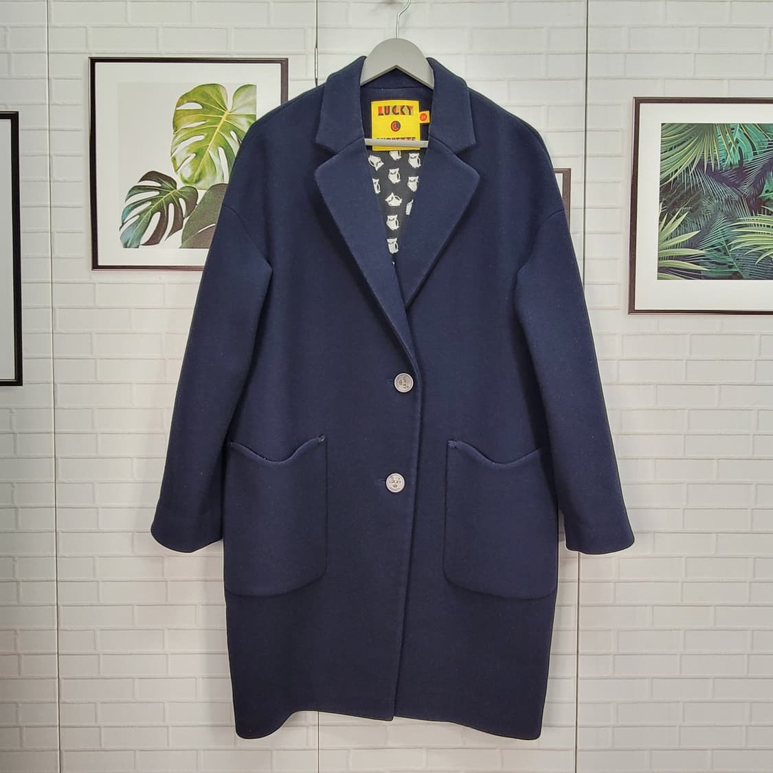 럭키슈에뜨 울 혼방 자켓 롱 코트 34사이스 상품이미지1