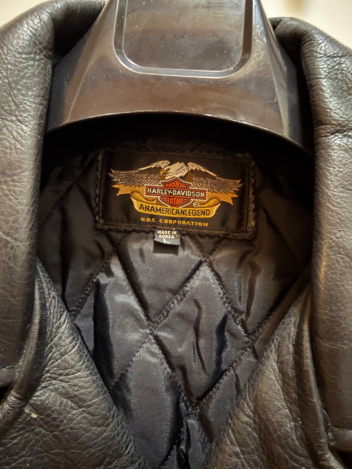 할리데이비슨 블랙 소가죽 라이더자켓 L 에어로레더 홀스하이드 상품이미지3