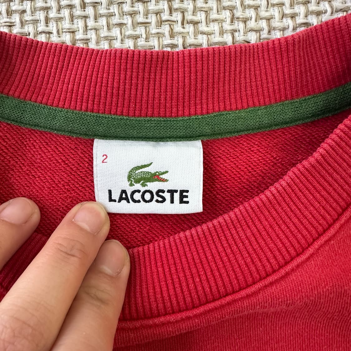 2 라코스테 빅로고 레드 맨투맨 0424D 상품이미지2