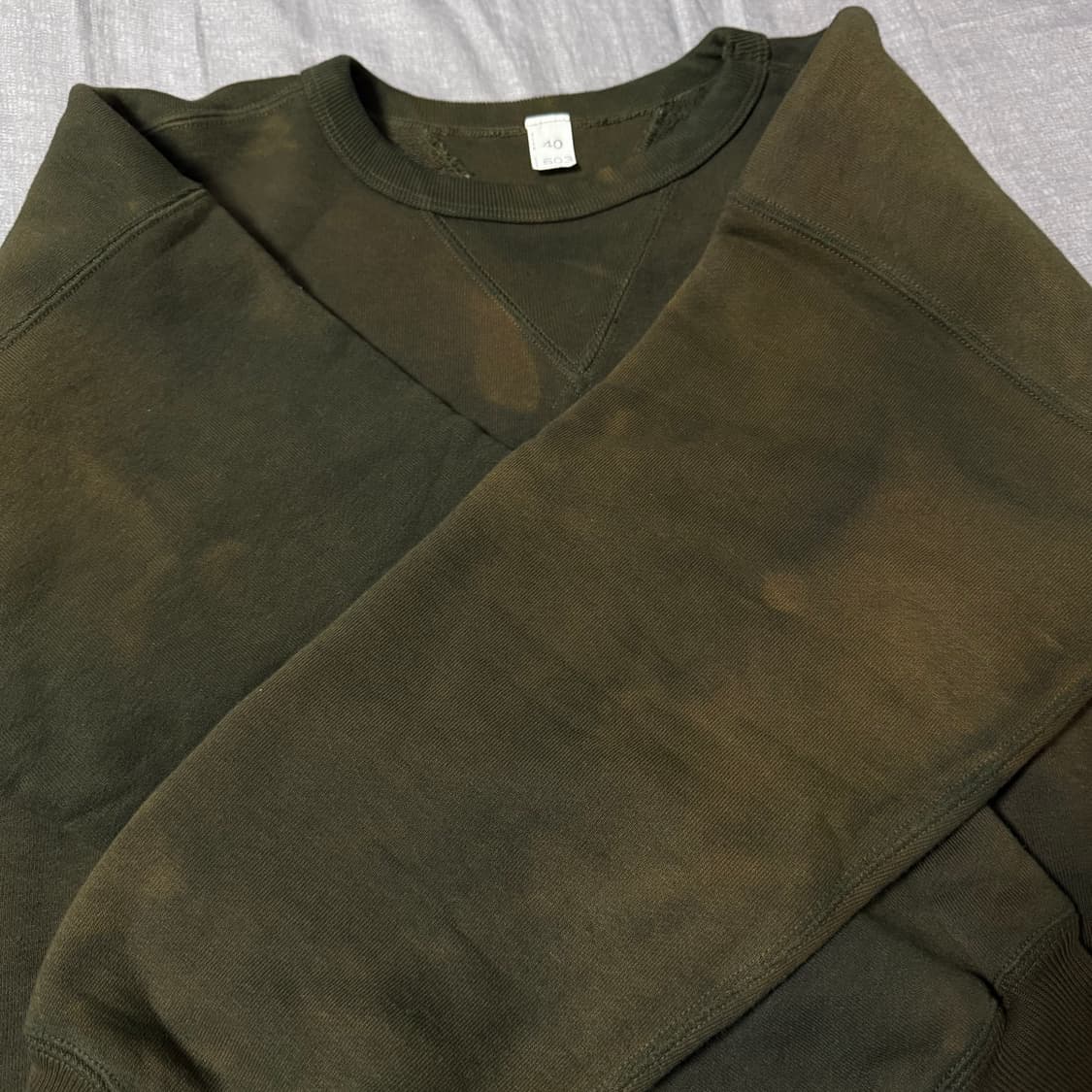 [40]타이가 타카하시 lot.603 믹스 그린 다잉 스웻 셔츠 상품이미지8