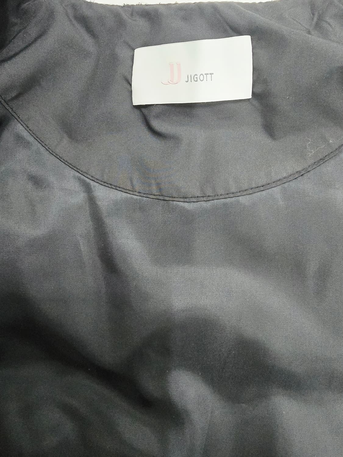 jj지고트 트위드 블랙 경량 구스패딩 자켓 상품이미지9