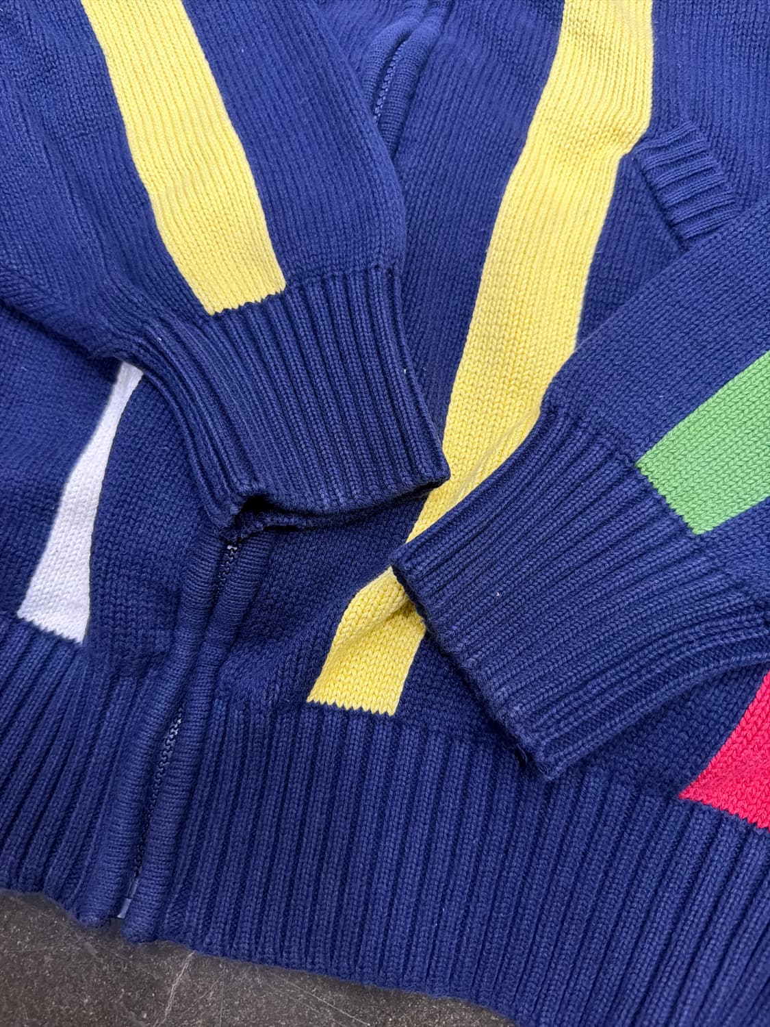 빈폴 멀티 배색 스트라이프 니트 집업 자켓 100 상품이미지6