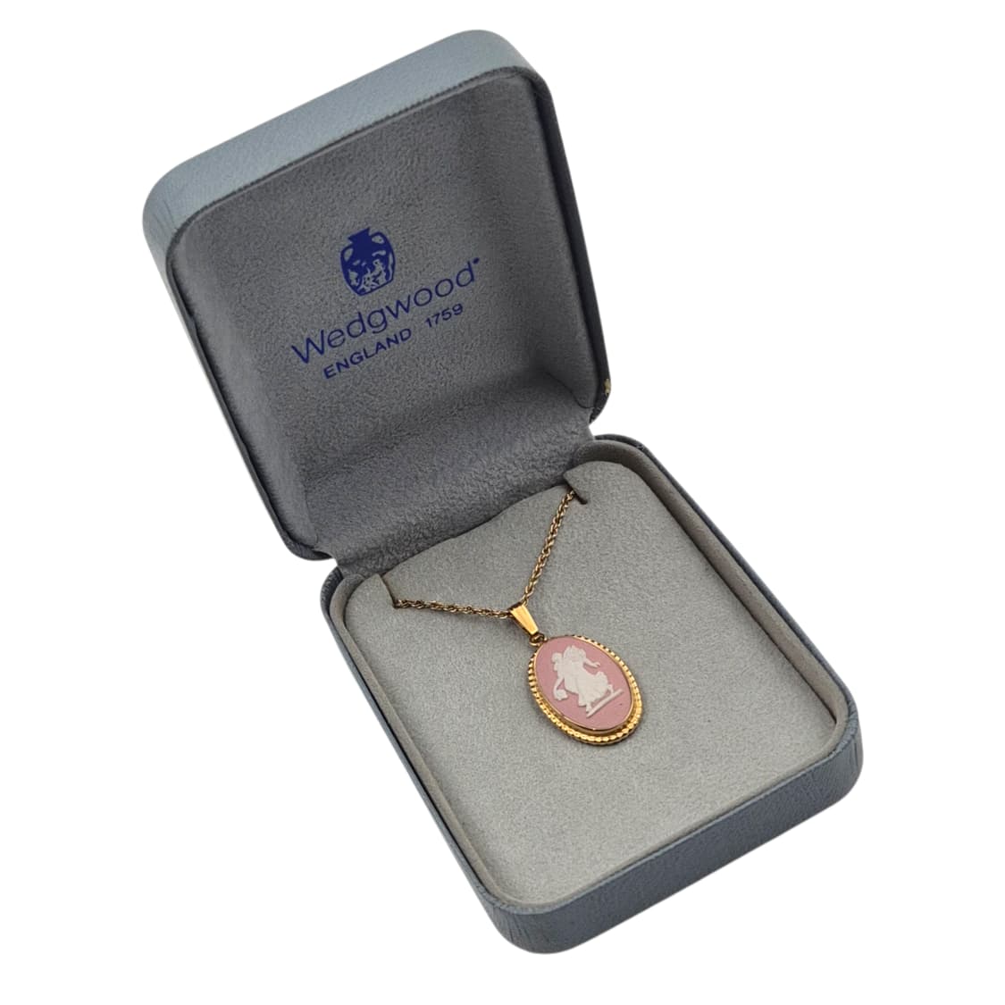 80s 영국 웨지우드 핑크 천사 카메오 목걸이 상품이미지3