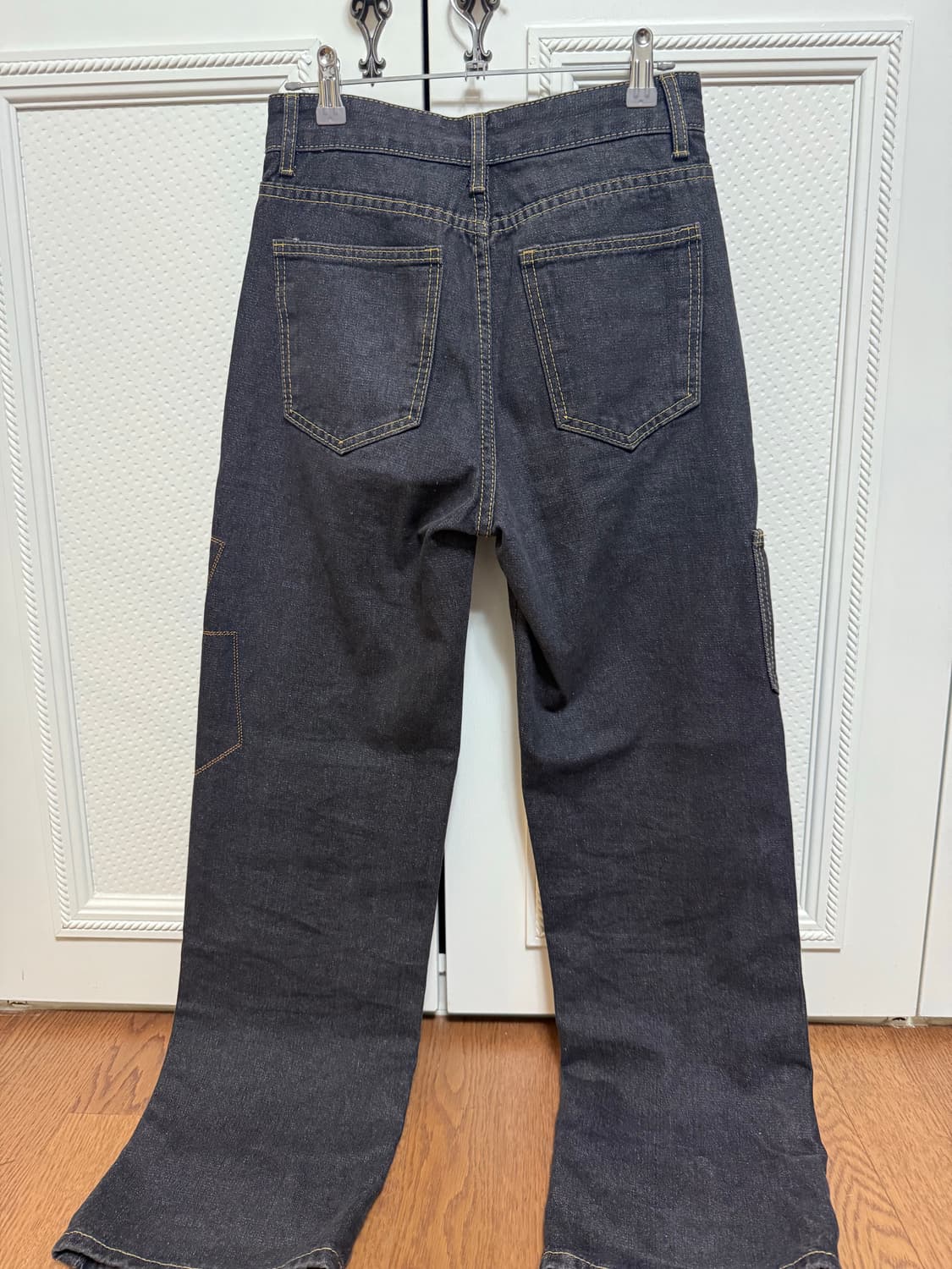 자수패치 데님 청바지 흑청 상품이미지2