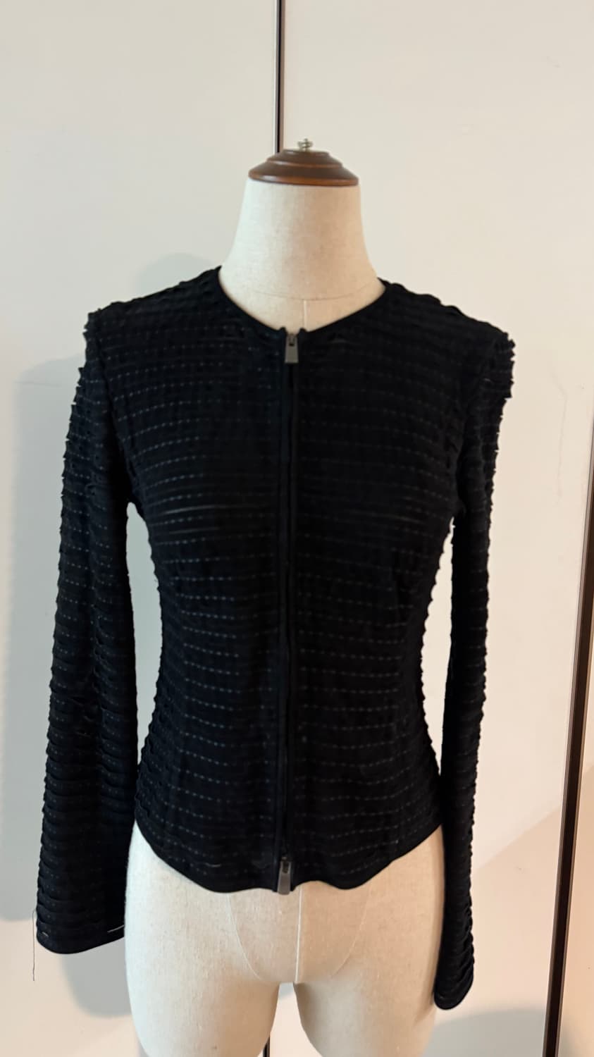 Armani Collezioni 블랙 스웨이드 양가죽 자켓 38 상품이미지6