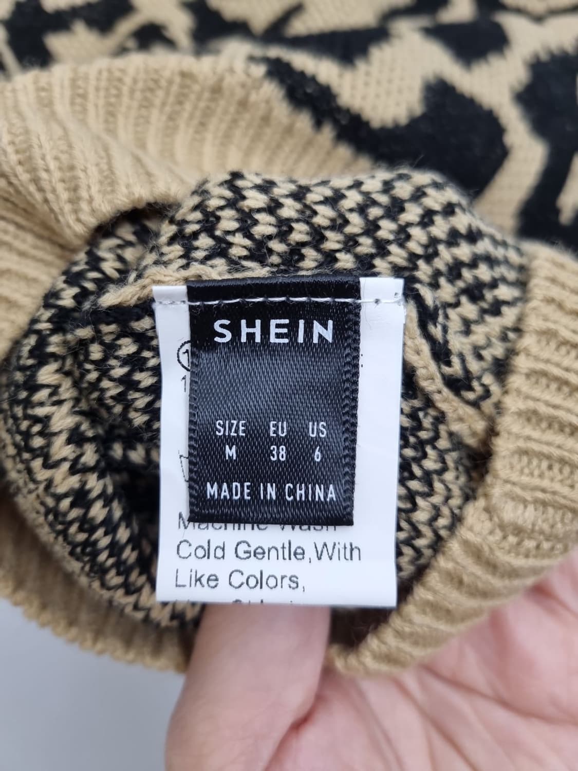 쉬인 레오파드 니트 크롭 베스트 상품이미지7