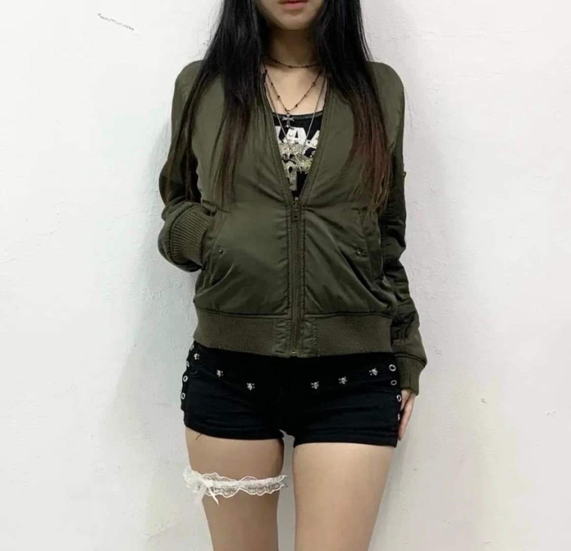 빈티지 리버시블 항공 점퍼 카키 상품이미지1