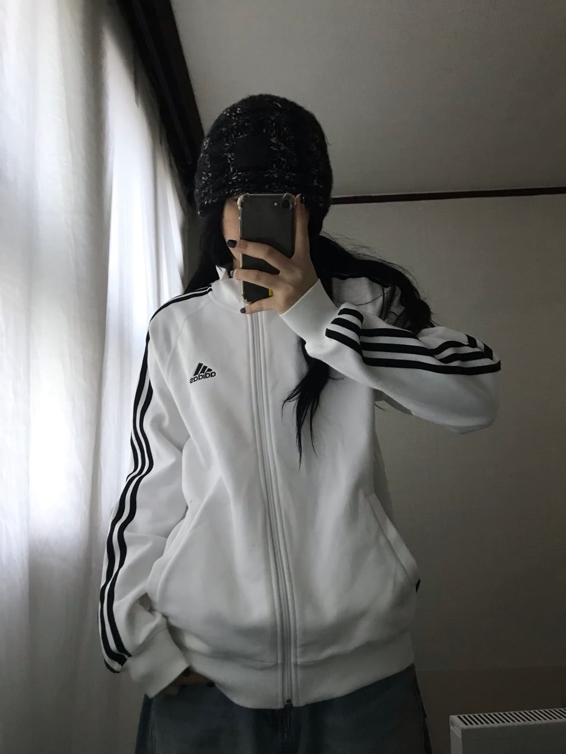 아디다스 흰검 면집업 상품이미지1