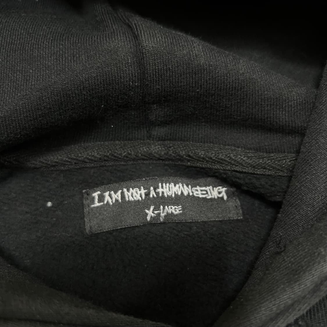 아임낫어휴먼비잉 사이드 로고 후드 티셔츠 [블랙] XL/105 상품이미지4