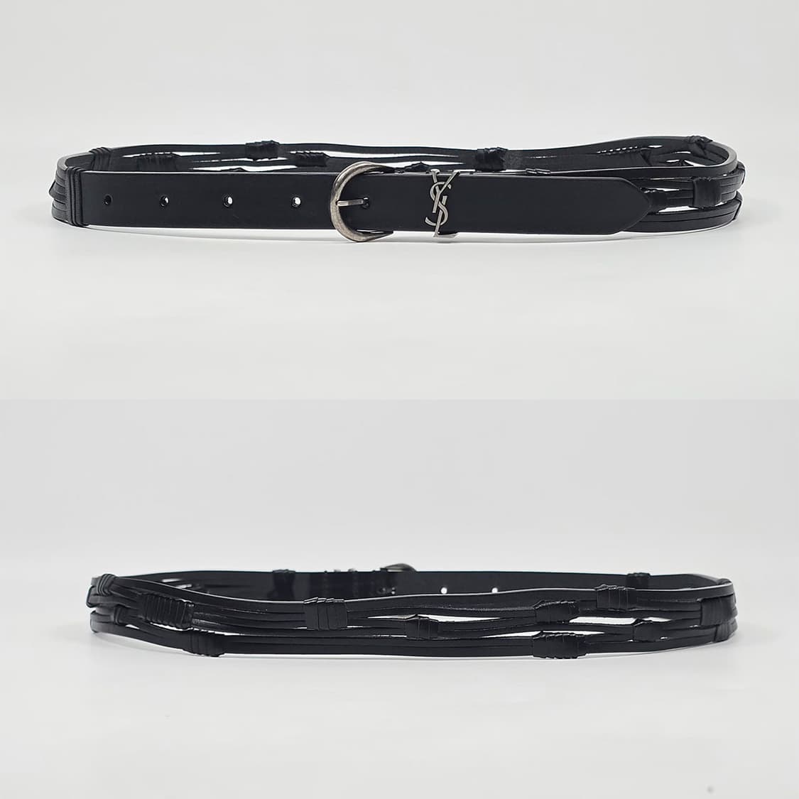 생로랑 브레이디드 레더 벨트 (70)  상품이미지2