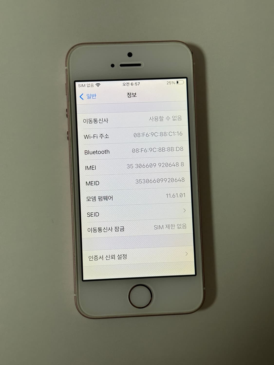 아이폰 SE 1세대 32GB 로즈골드 (셀카용 강추 / 배터리 100%) 상품이미지8