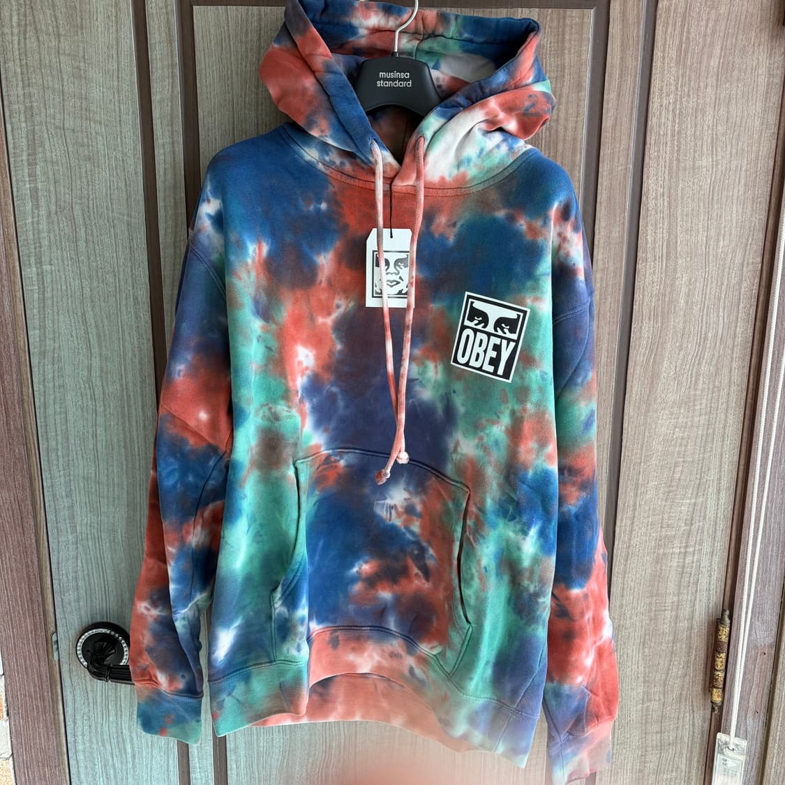 새상품(S,M)오베이 아이즈 아이콘 로고 후드티 타이다이 상품이미지2