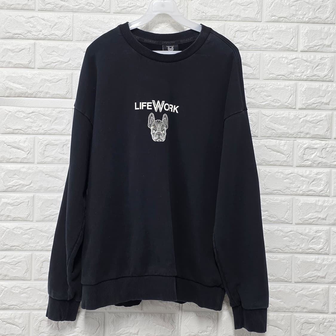 라이프워크 불독 맨투맨 블랙 L 상품이미지1