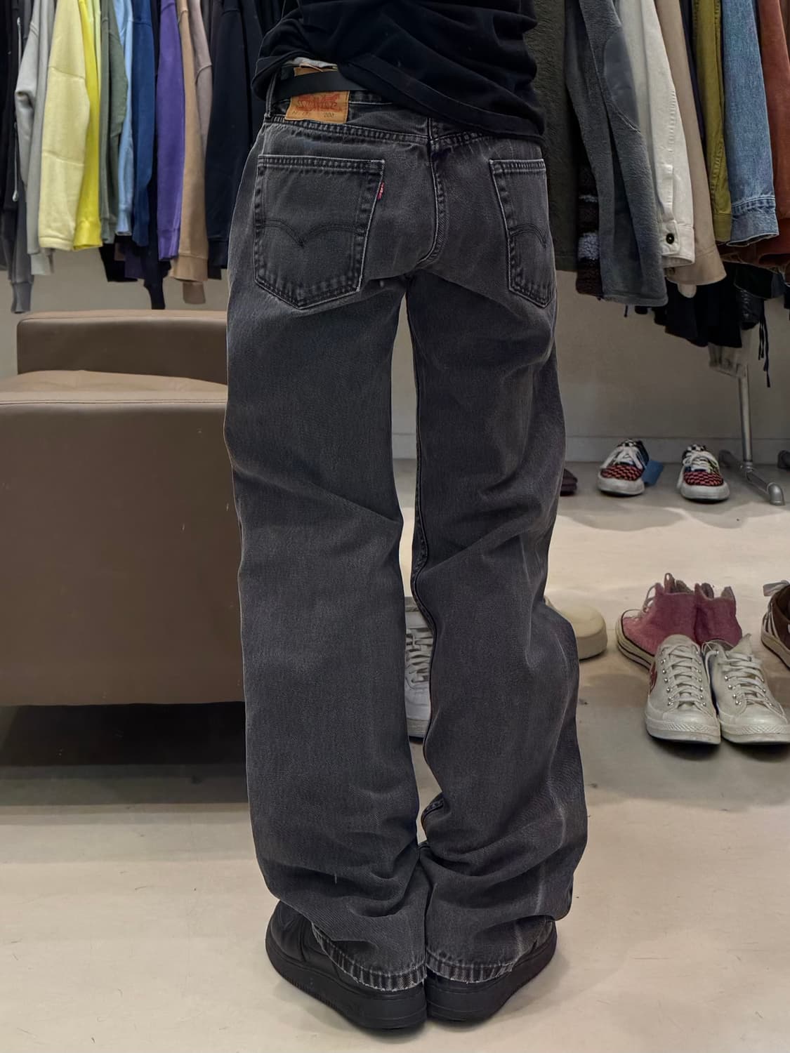 리바이스 505 블랙워시드 데님팬츠 상품이미지8