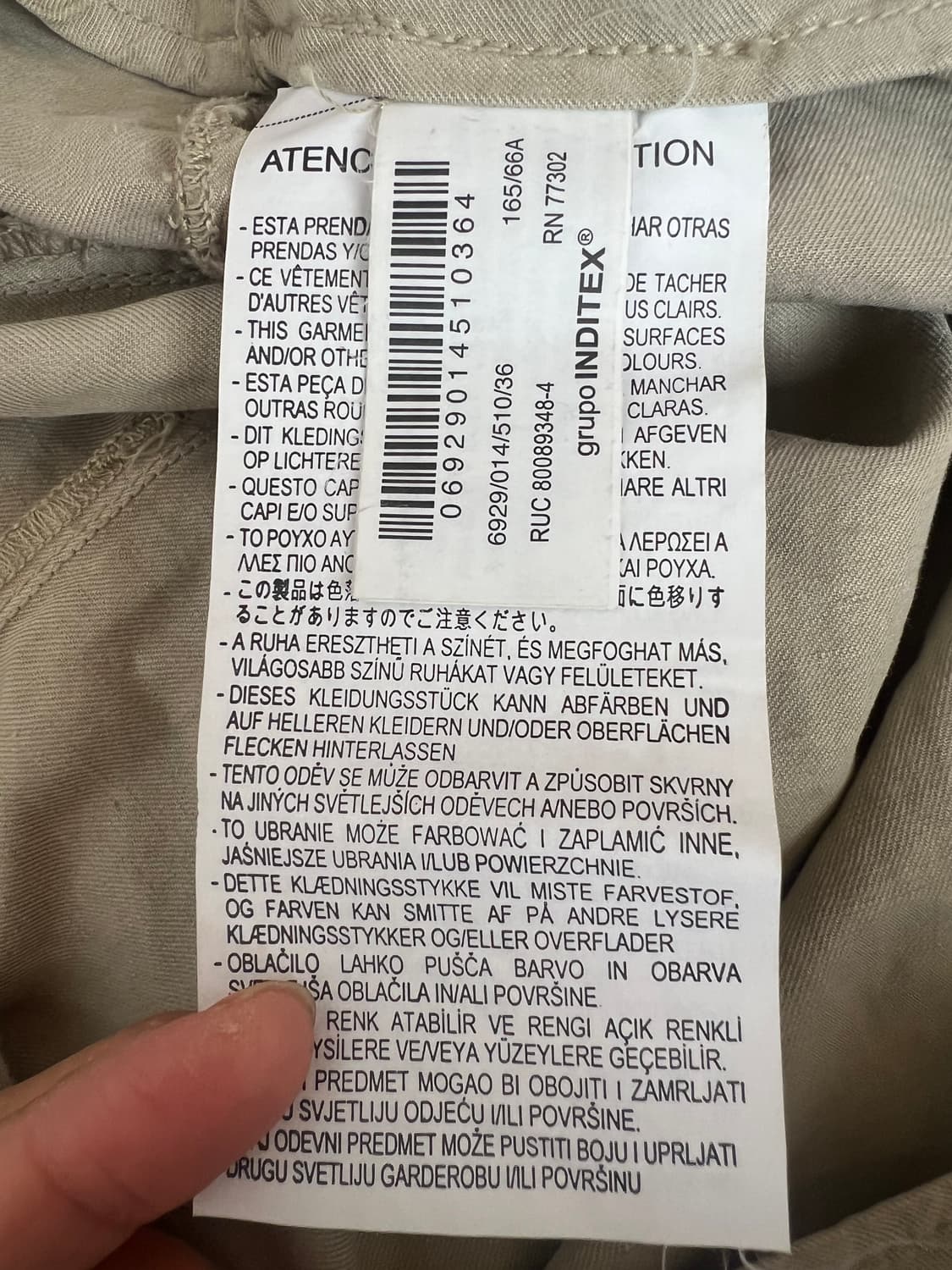 자라 여성 카키베이지 코튼린넨바지 세미와이드핏팬츠 상품이미지8