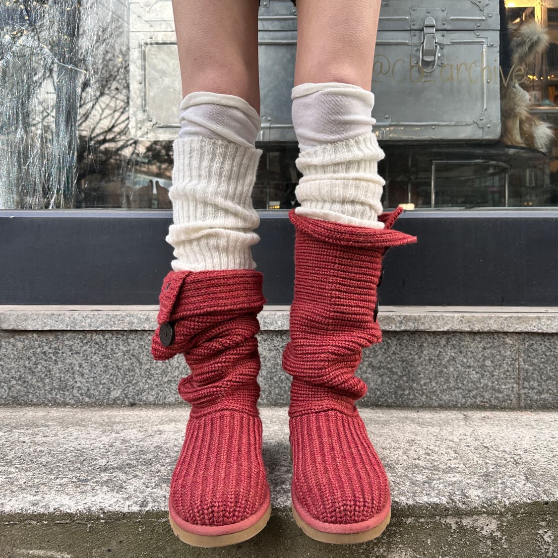 00s 러스티 레드 어그 카디 니트 부츠 상품이미지5