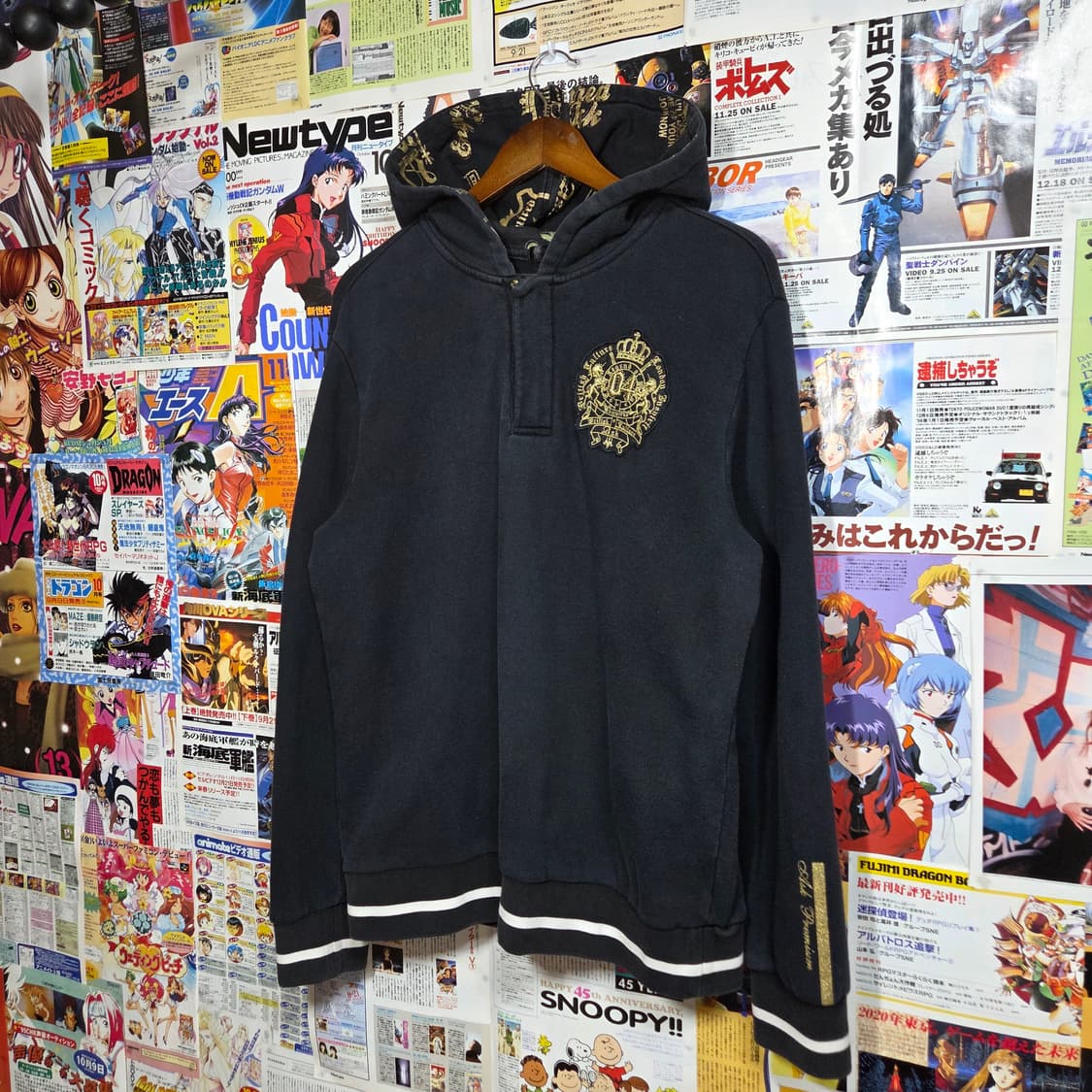 에스크 Y2K 헨리넥 케이프 후드티 상품이미지2