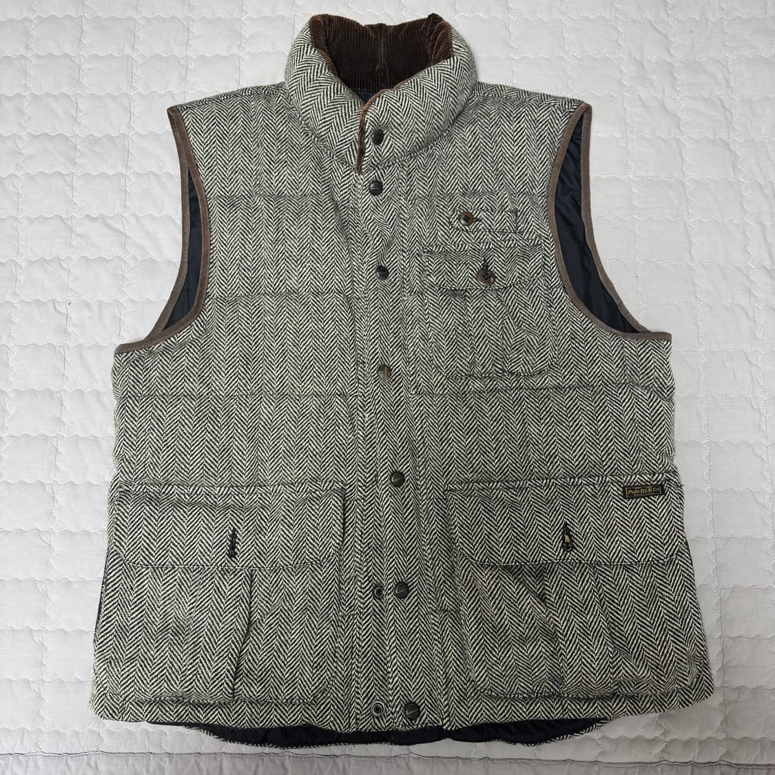 폴로 랄프로렌 울 알파카 헤링본 트위드 다운 베스트 L 상품이미지1