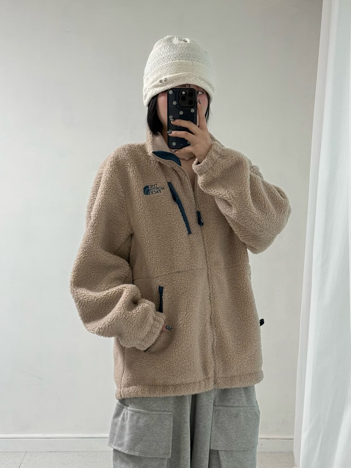 노스페이스 베이지 플리스 집업 상품이미지3