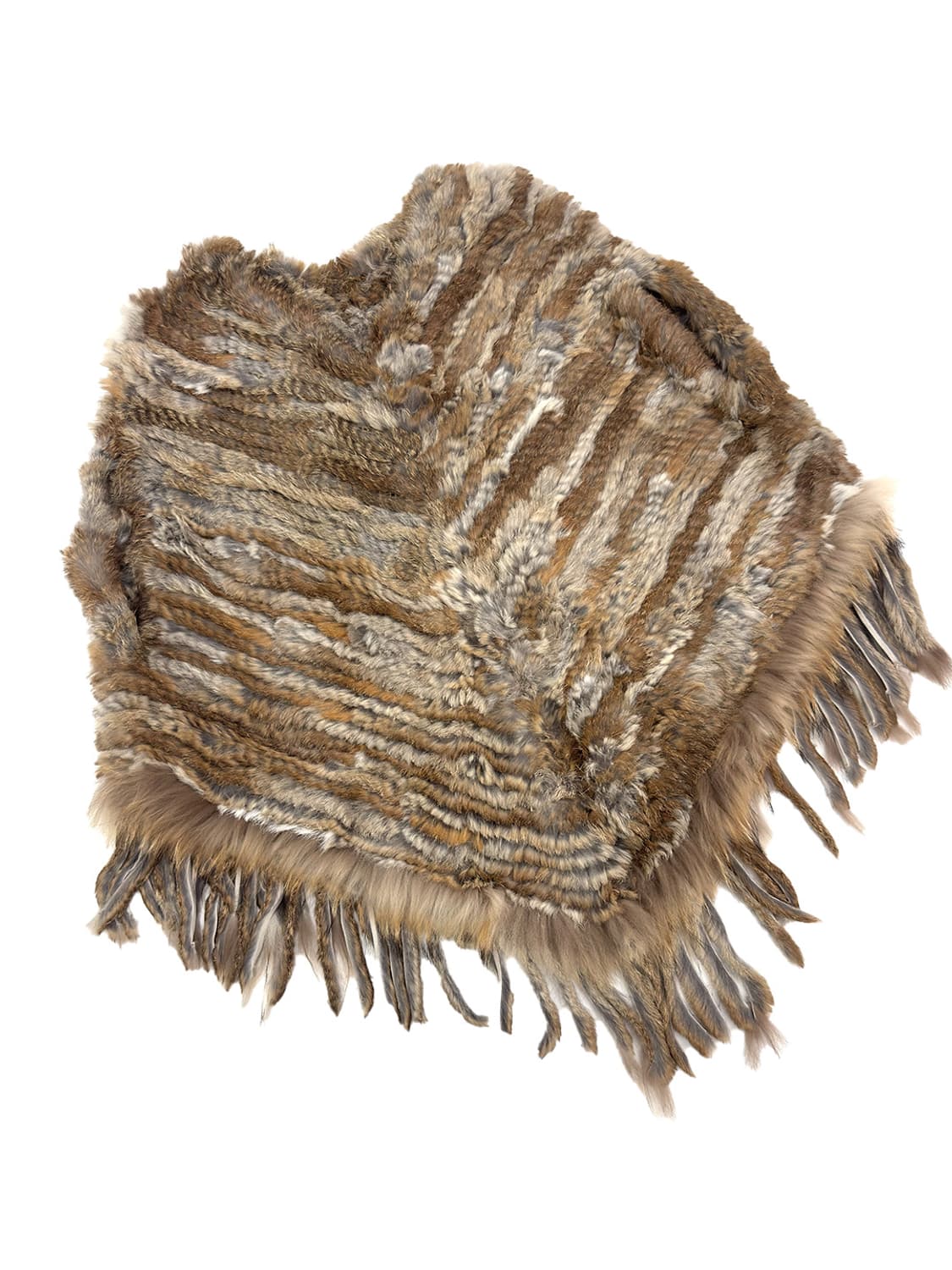 Rabbit  Fur Fringe Pancho Cape/ Os 상품이미지3